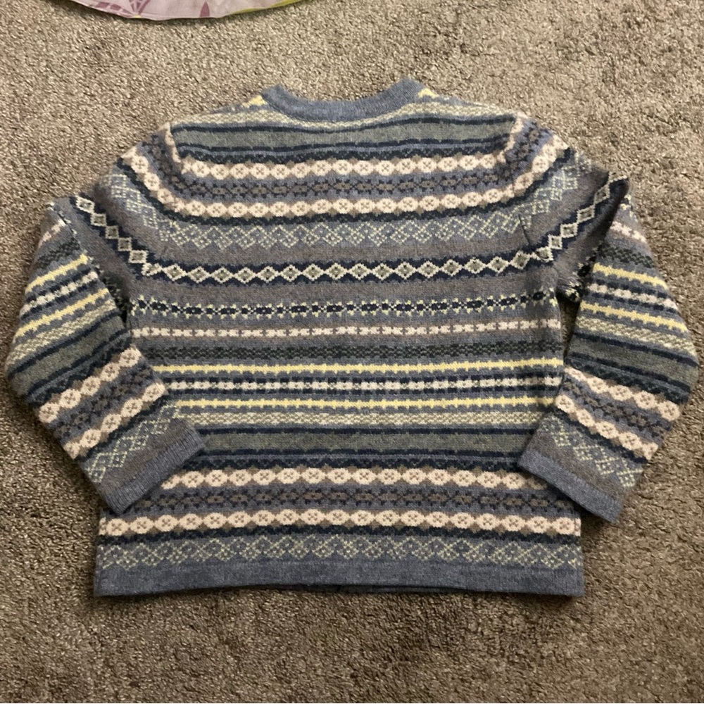 Vintage Cambridge Dry Goods Wool Nordic Pewter Clasp Fair Isle Cardigan Sweater - Picture 5 of 5